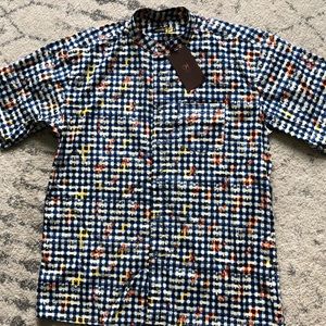 Couture African Print Short-Sleeve Button Down